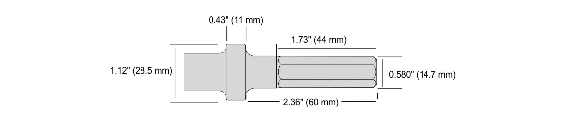 Chuck/Shank - 0.580"Hex Shank- Oval Collar
